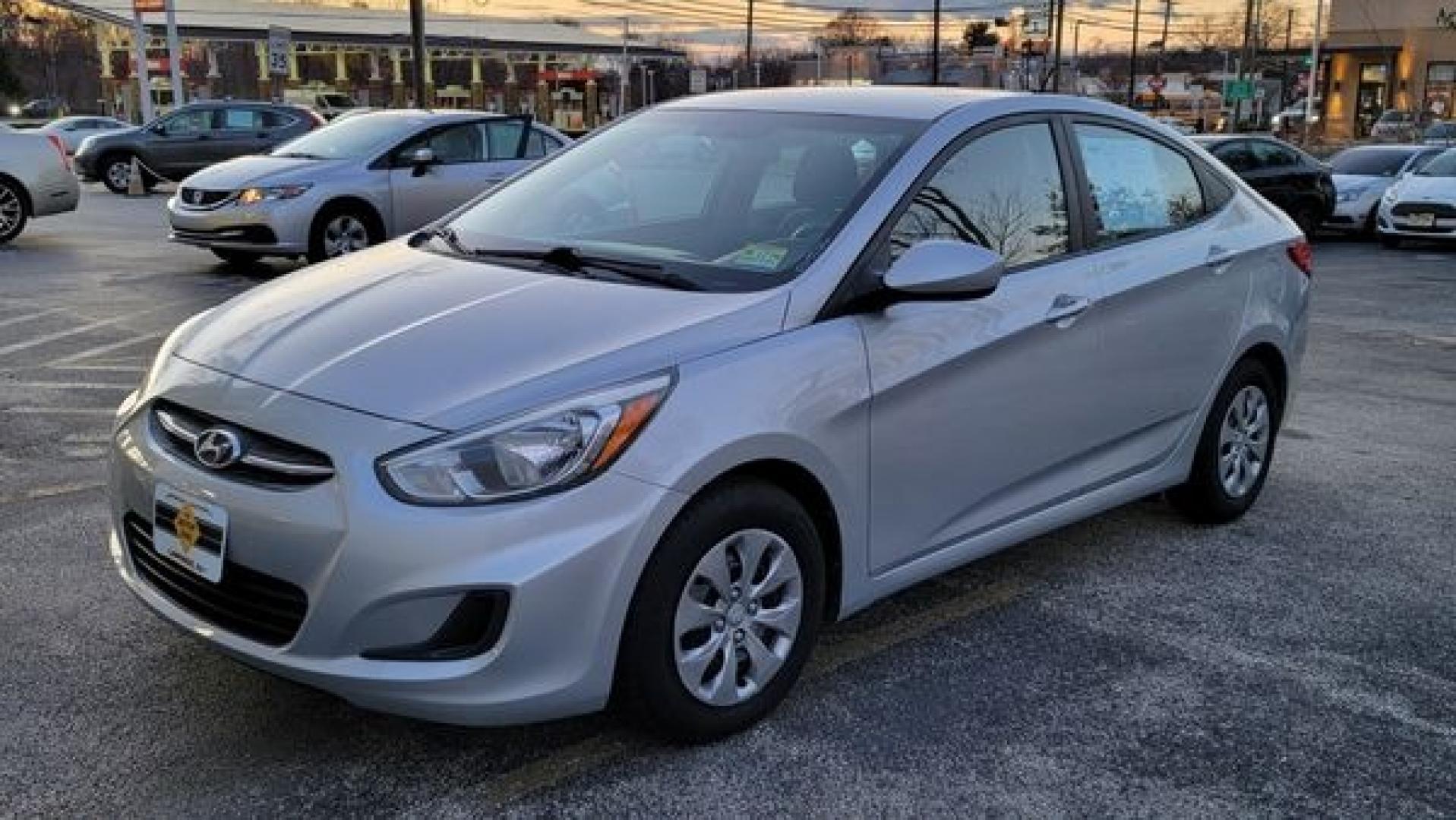 2017 Silver /Gray Hyundai Accent SE 4-Door 6M (KMHCT4AE1HU) with an 1.6L L4 DOHC 16V engine, Automatic transmission, located at 341 N White Horse Pike, Lawnside, NJ, 08045, (856) 262-9500, 39.855621, -75.027451 - Photo#0